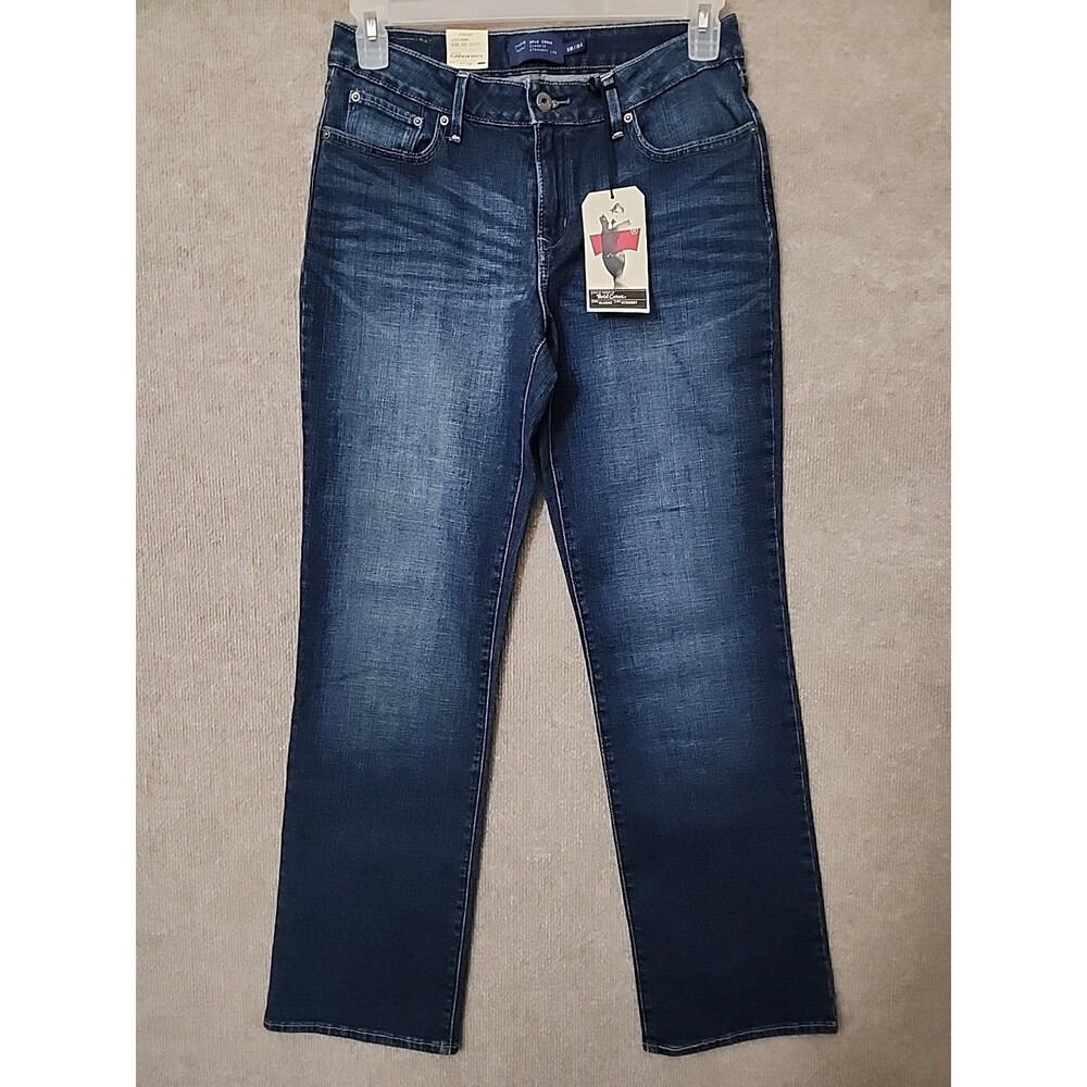 Levis Bold Curve Straight Leg Classic Rise Jeans Womens 12 31 Blue Dark Wash NEW